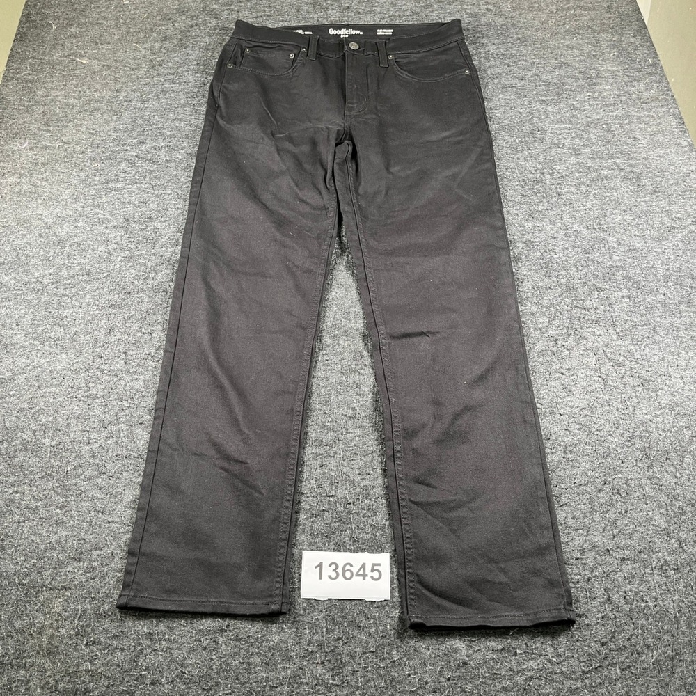 Goodfellow & Co Jeans Mens 32x32 Black Denim Cotton Total Flex Slim Straight Leg